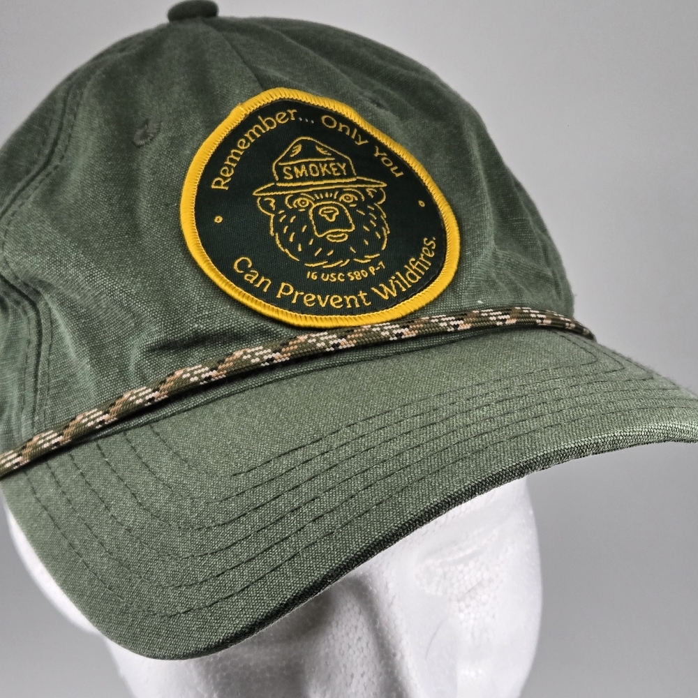 GREEN SMOKEY BEAR BASEBALL CAP